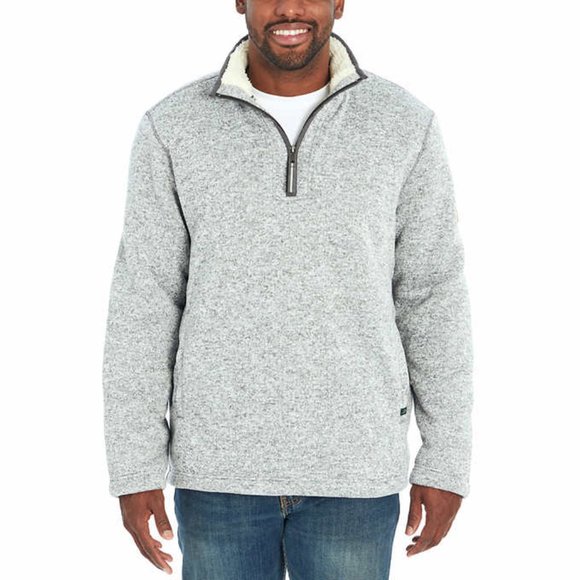 Mens Fleece Sherpa 1/4 Zip Pullover Sweater Shirt - Picture 12 of 16